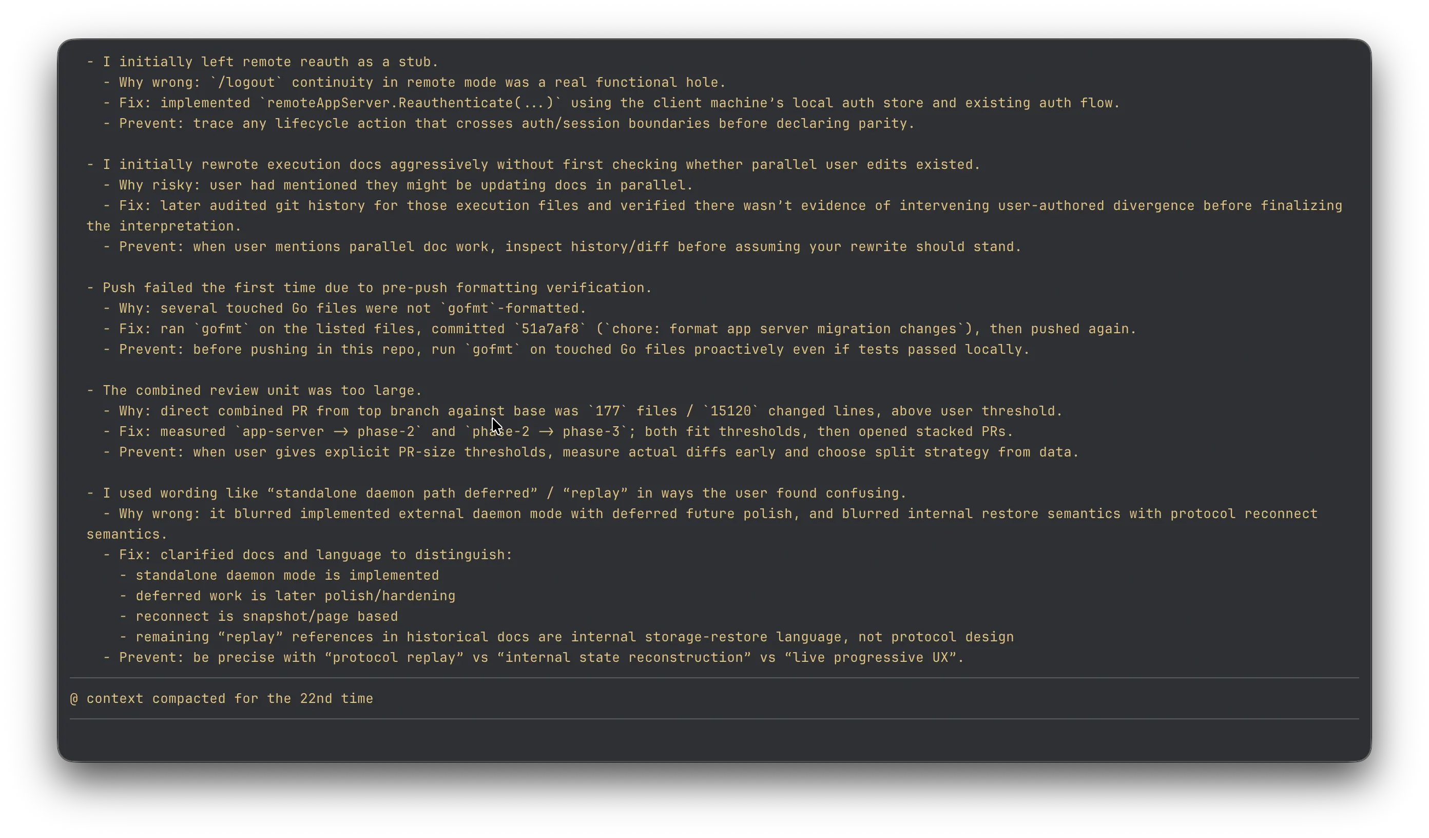 Builder running through 22 compacts